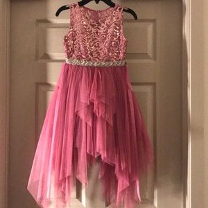 Stunning Pink/Mauve Sequined Dress! Sz7